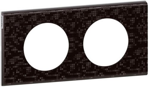 Рамка универсальная Legrand Celiane Corian 2-м. кожа блэк пиксел фото Рамка универсальная Legrand Celiane Corian 2-м. кожа блэк пиксел картинка